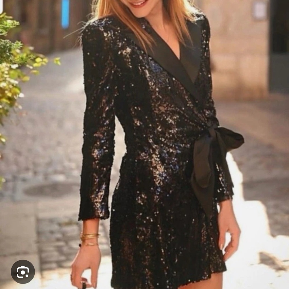 Zara Black Sequin Dress